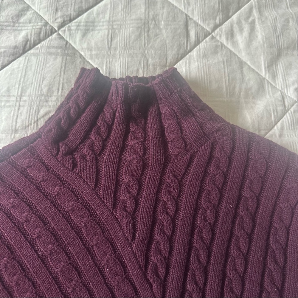 525 America Maroon Asymmetrical Turtleneck Sweater- Sz Women’s S - Picture 3 of 10
